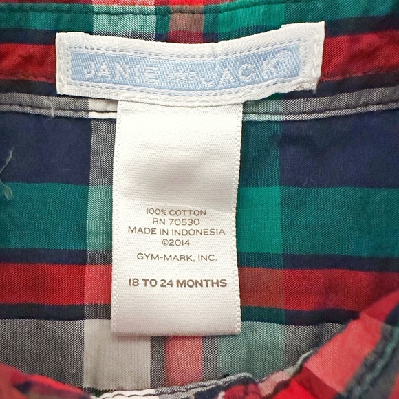 Janie & Jack | Plaid Button Down (18-24 mos) - Picture 3 of 3